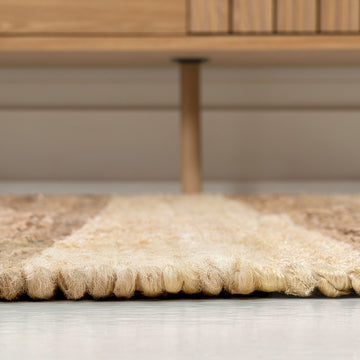 Jayden Rustic Farmhouse Woven Jute Stripe Area Rug